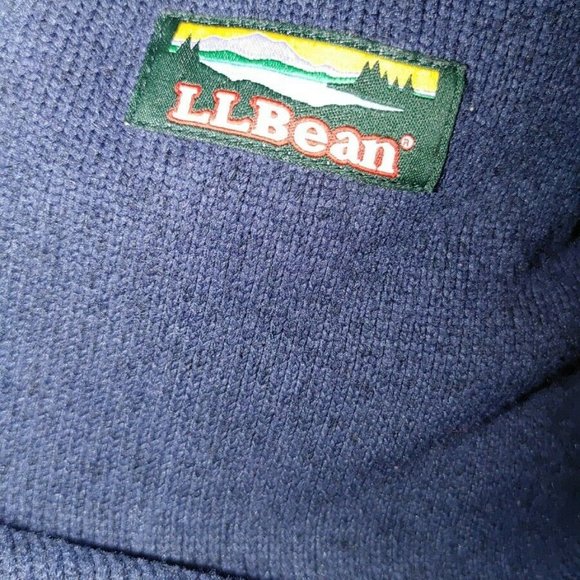 LL Bean Slightly Fitted Navy Full Zip Rugged Sweater Knit Mount Katahdin M Reg - Picture 4 of 4